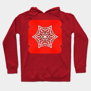 Bright Red Kaleidoscope Pattern (Seamless) 22 Hoodie